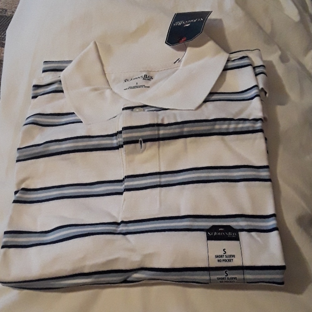 St John's Bay polo styled striped shirt.
